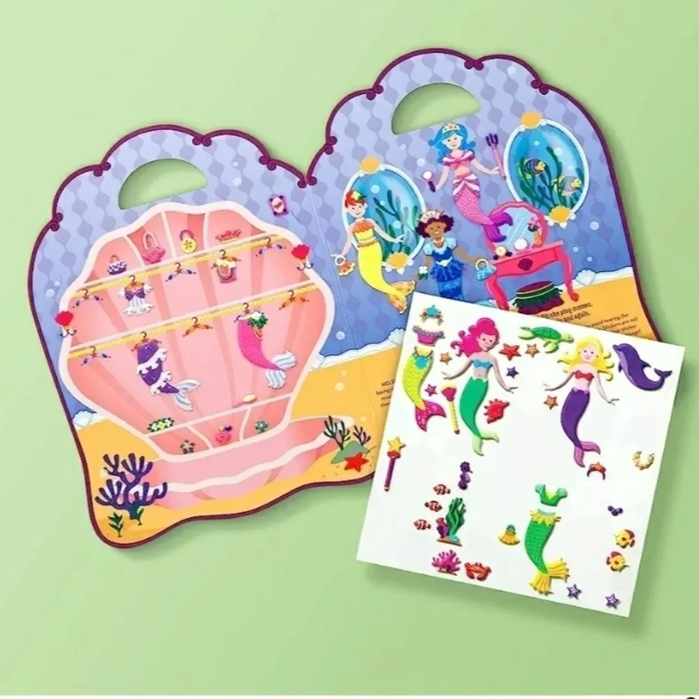 Melissa & Doug toy kids 4+ home mermaid puffy‎ stickers + play scenes
